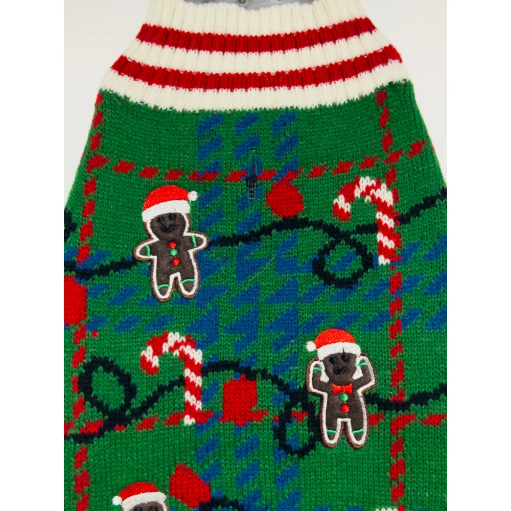 Unisex NWT Dog Cat PET POSSE Dog CHRISTMAS Sweater Size SM Green Red Candy Canes